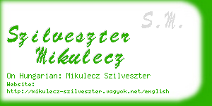 szilveszter mikulecz business card